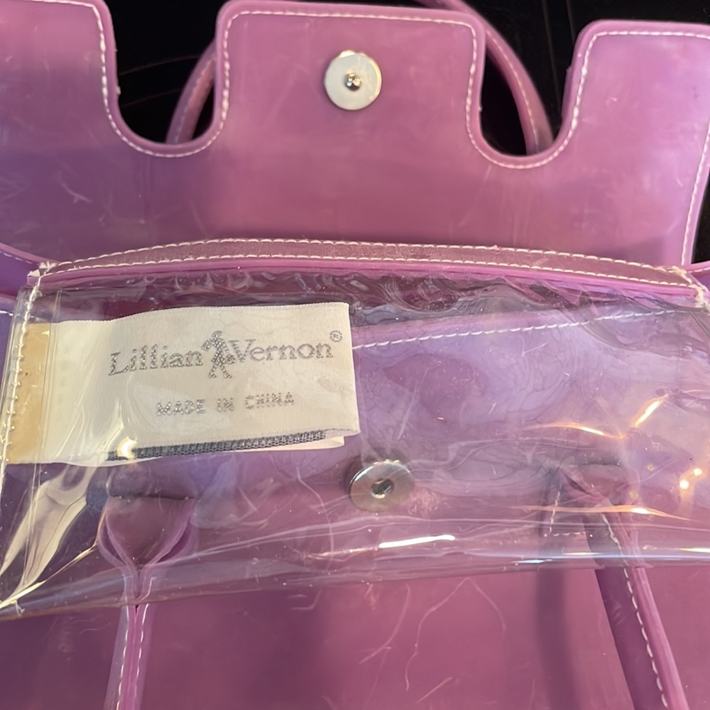 Vintage Y2K Lillian Vernon jelly purse purple handbag pocketbook initial A - Picture 8 of 11